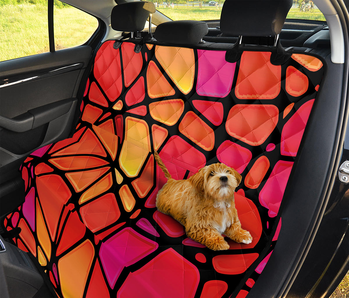 Stained Glass Mosaic Pattern Print Pet Car Back Seat Cover
