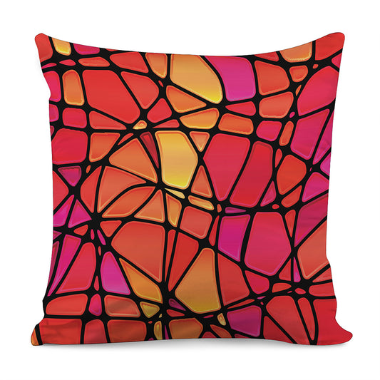 Stained Glass Mosaic Pattern Print Pillow Cover
