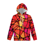 Stained Glass Mosaic Pattern Print Pullover Hoodie