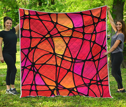 Stained Glass Mosaic Pattern Print Quilt