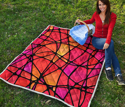 Stained Glass Mosaic Pattern Print Quilt