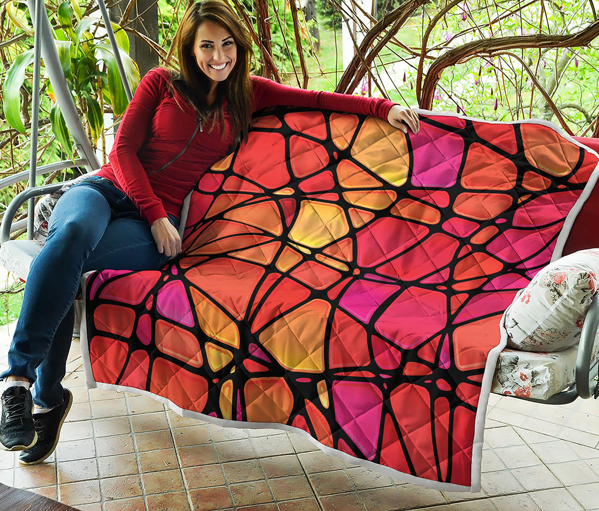 Stained Glass Mosaic Pattern Print Quilt