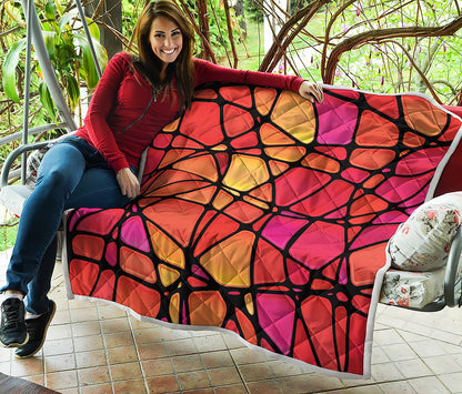 Stained Glass Mosaic Pattern Print Quilt