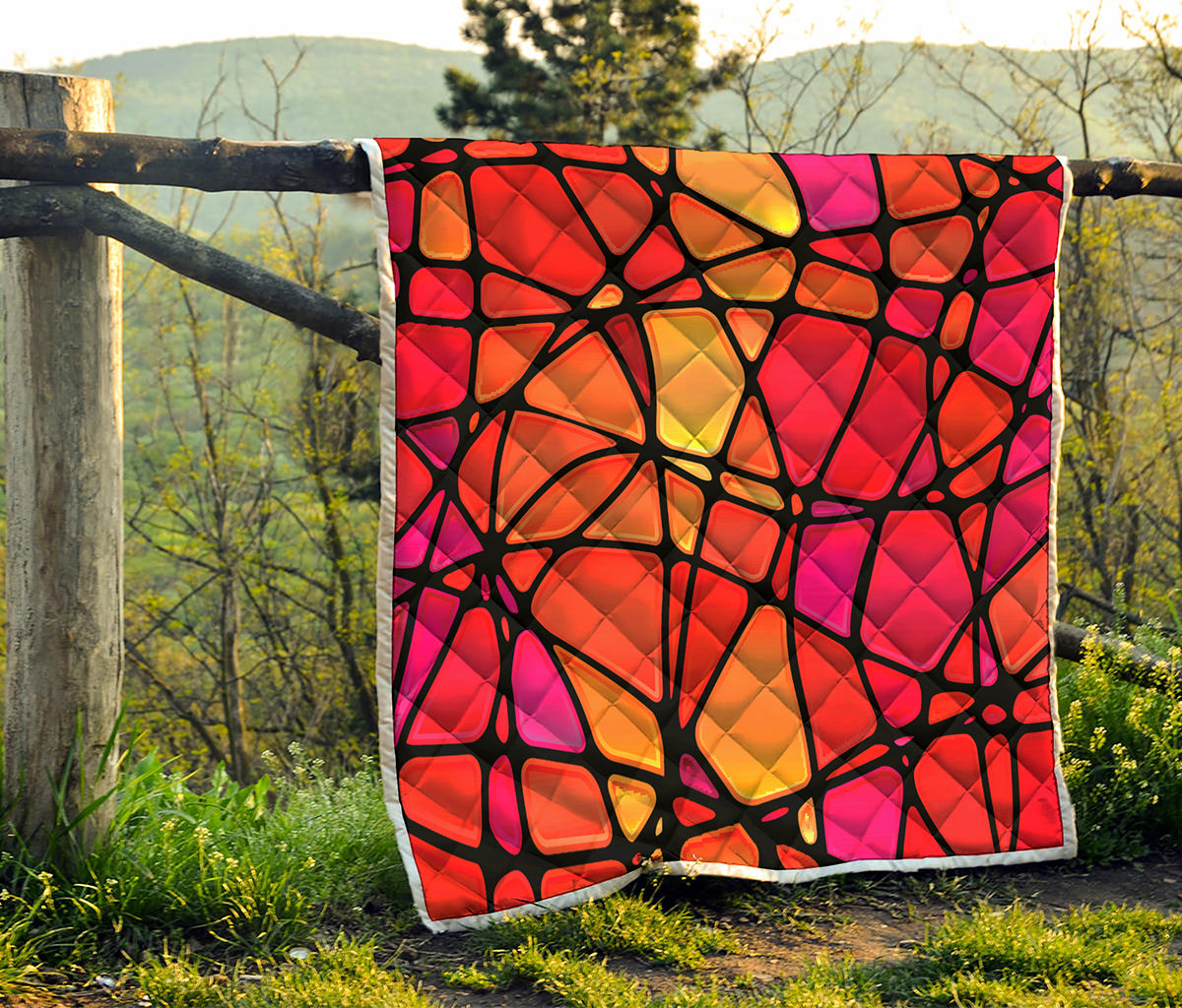 Stained Glass Mosaic Pattern Print Quilt