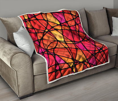 Stained Glass Mosaic Pattern Print Quilt
