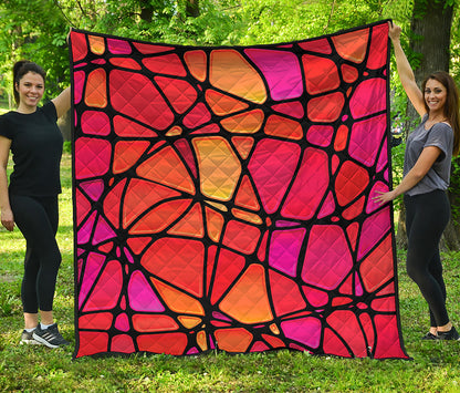 Stained Glass Mosaic Pattern Print Quilt