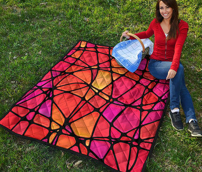 Stained Glass Mosaic Pattern Print Quilt