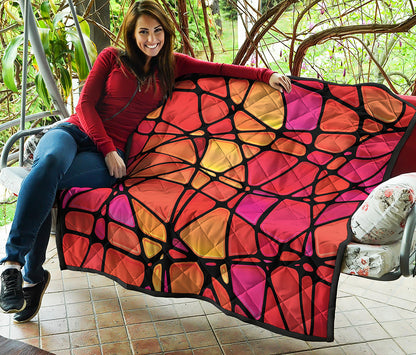 Stained Glass Mosaic Pattern Print Quilt