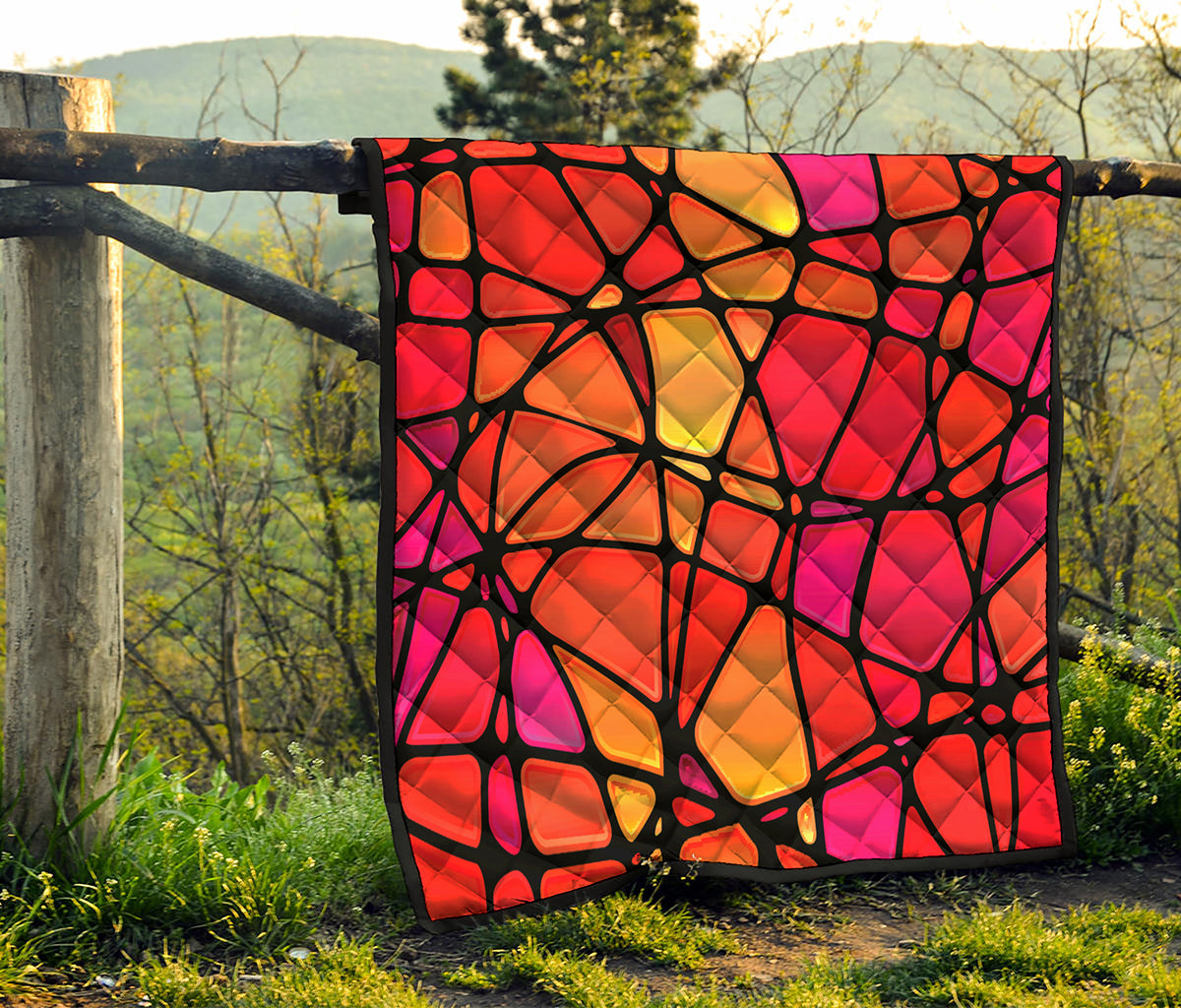 Stained Glass Mosaic Pattern Print Quilt
