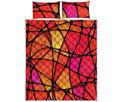 Stained Glass Mosaic Pattern Print Quilt Bed Set