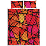 Stained Glass Mosaic Pattern Print Quilt Bed Set