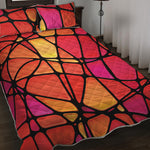Stained Glass Mosaic Pattern Print Quilt Bed Set