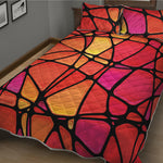 Stained Glass Mosaic Pattern Print Quilt Bed Set
