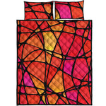 Stained Glass Mosaic Pattern Print Quilt Bed Set