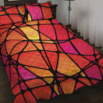 Stained Glass Mosaic Pattern Print Quilt Bed Set