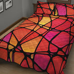 Stained Glass Mosaic Pattern Print Quilt Bed Set