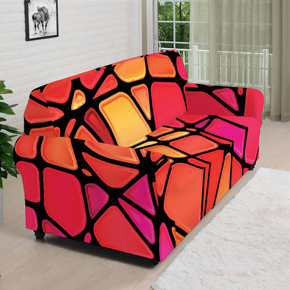 Stained Glass Mosaic Pattern Print Sofa Cover