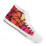 Stained Glass Mosaic Pattern Print White High Top Shoes