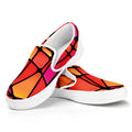 Stained Glass Mosaic Pattern Print White Slip On Sneakers