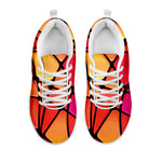 Stained Glass Mosaic Pattern Print White Sneakers