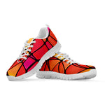 Stained Glass Mosaic Pattern Print White Sneakers