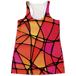 Stained Glass Mosaic Pattern Print Women's Racerback Tank Top