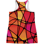 Stained Glass Mosaic Pattern Print Women's Racerback Tank Top