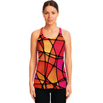 Stained Glass Mosaic Pattern Print Women's Racerback Tank Top