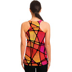 Stained Glass Mosaic Pattern Print Women's Racerback Tank Top
