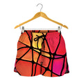 Stained Glass Mosaic Pattern Print Women's Shorts