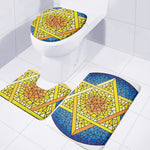 Stained Glass Star of David Print 3 Piece Bath Mat Set