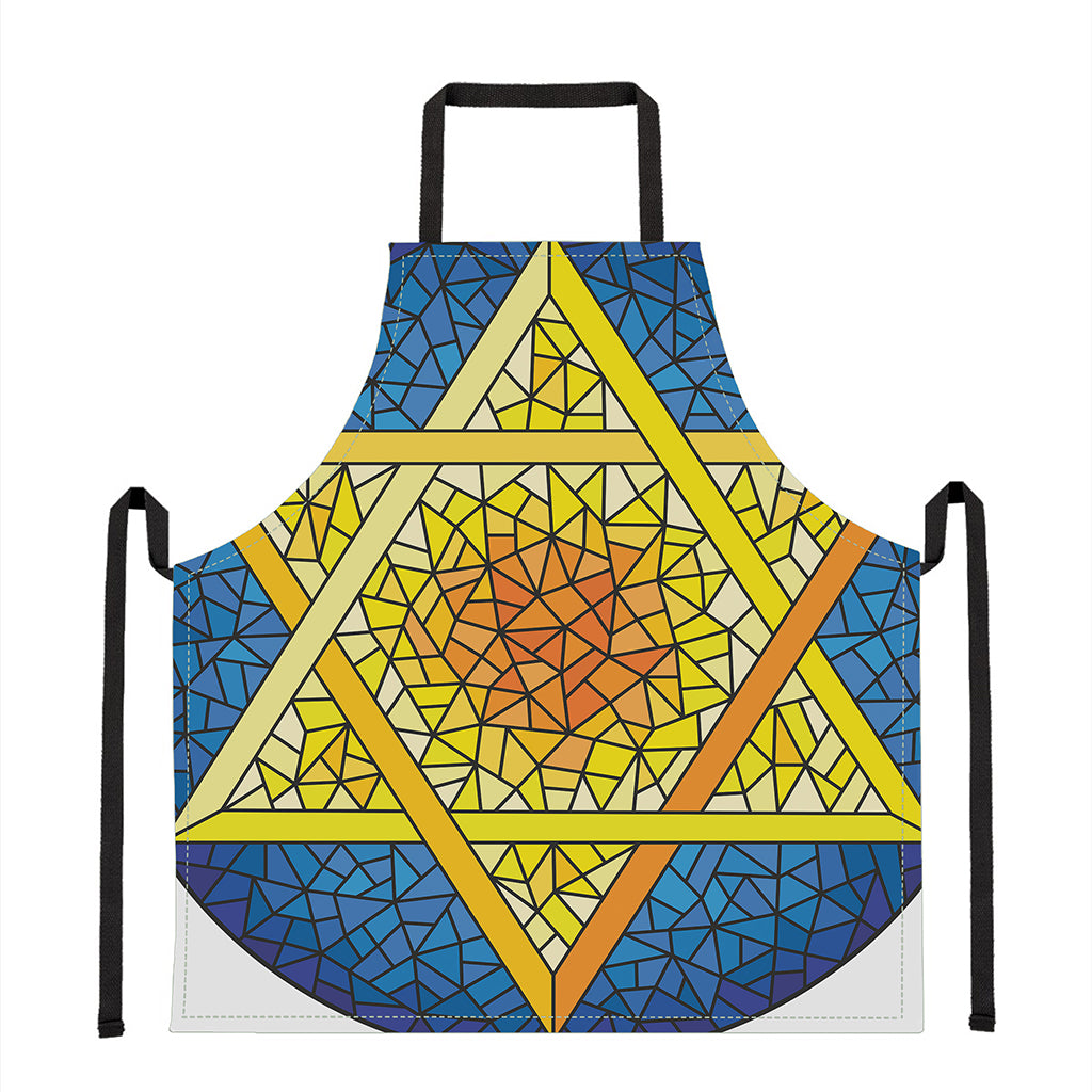 Stained Glass Star of David Print Apron