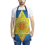 Stained Glass Star of David Print Apron