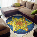 Stained Glass Star of David Print Floor Mat