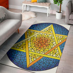 Stained Glass Star of David Print Area Rug