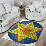 Stained Glass Star of David Print Area Rug