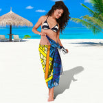 Stained Glass Star of David Print Beach Sarong Wrap