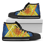 Stained Glass Star of David Print Black High Top Shoes