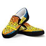 Stained Glass Star of David Print Black Slip On Shoes