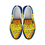 Stained Glass Star of David Print Black Slip On Shoes