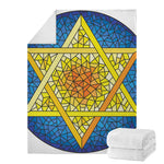 Stained Glass Star of David Print Blanket