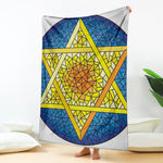 Stained Glass Star of David Print Blanket