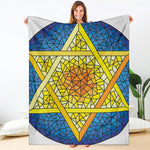 Stained Glass Star of David Print Blanket