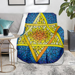 Stained Glass Star of David Print Blanket