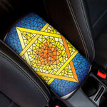 Stained Glass Star of David Print Car Center Console Cover