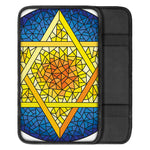 Stained Glass Star of David Print Car Center Console Cover