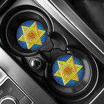 Stained Glass Star of David Print Car Coasters