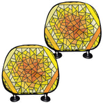 Stained Glass Star of David Print Car Headrest Covers
