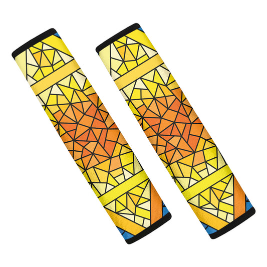 Stained Glass Star of David Print Car Seat Belt Covers