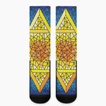 Stained Glass Star of David Print Crew Socks